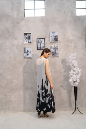 Featherstroke Long Dress