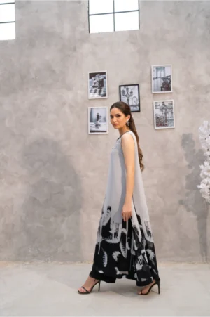 Featherstroke Long Dress