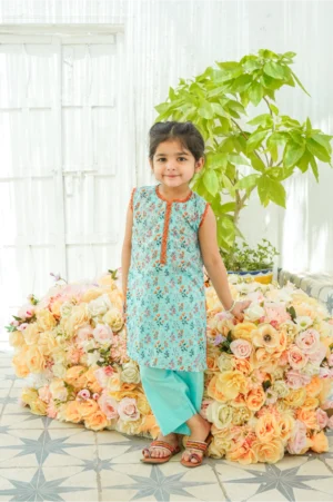 Cyan shirt trouser
