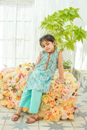 Cyan shirt trouser