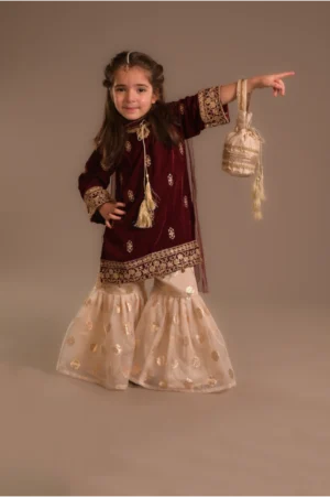 Maroon velvet Gharara (VMG25)