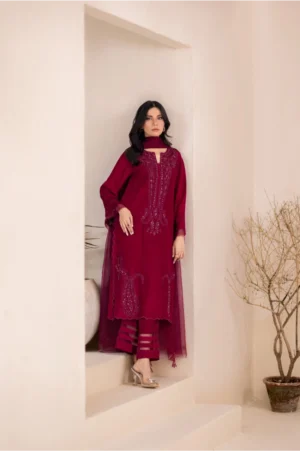 Layal Maroon 3-Piece