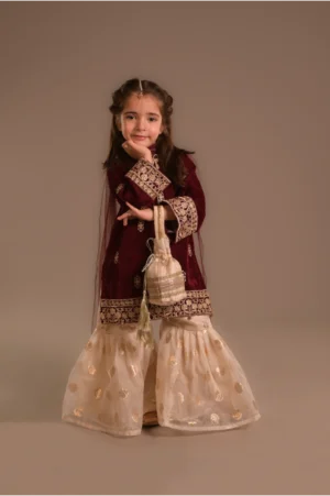 Maroon velvet Gharara (VMG25)