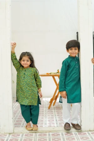 Green kurta trouser