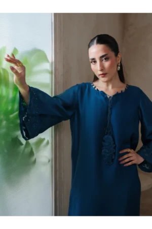 Terra Teal Sheesha Silk Kaftan