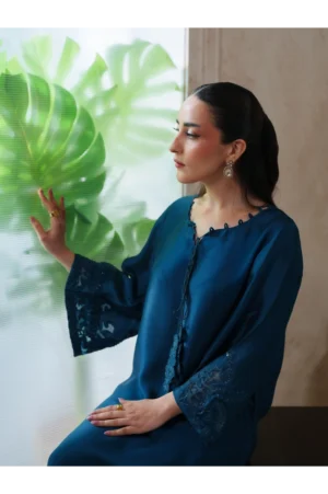 Terra Teal Sheesha Silk Kaftan