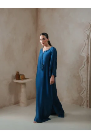 Terra Teal Sheesha Silk Kaftan