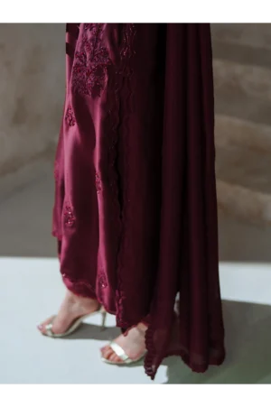 Scarlett Deep Maroon Sheesha Silk (3 Piece)