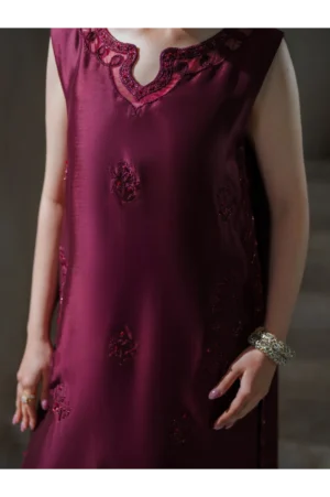 Scarlett Deep Maroon Sheesha Silk (3 Piece)
