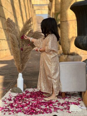 Soft Gold Sequin Kaftan