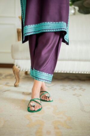 Plum Geometric Silk Set