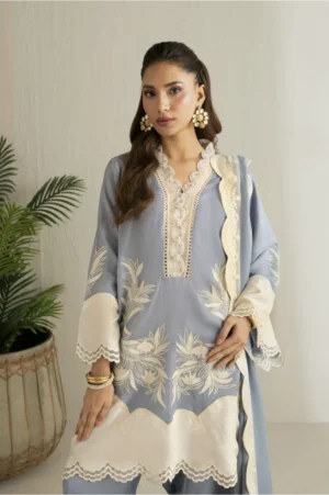 Sky Mist Embroidered Suit