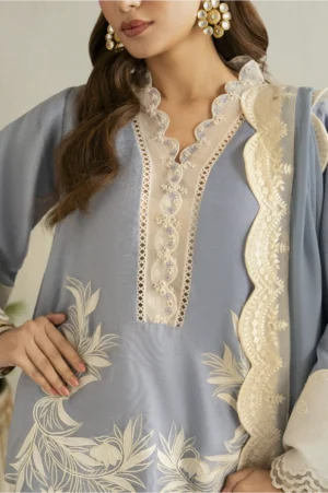 Sky Mist Embroidered Suit