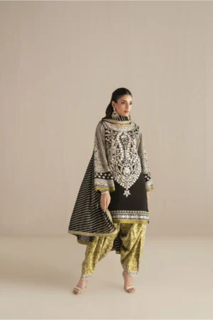 Obsidian Citron Stripe Kurta Set