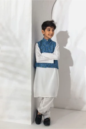 Ajrak Waistcoat Set