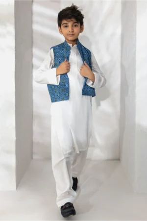 Ajrak Waistcoat Set