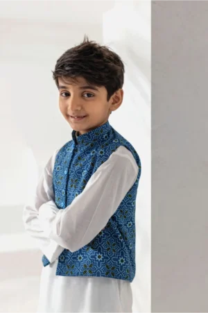 Ajrak Waistcoat Set