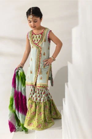 Sea Green Angrakha