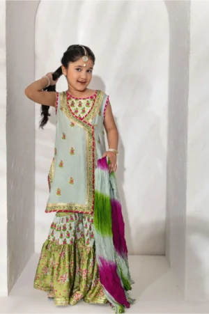 Sea Green Angrakha