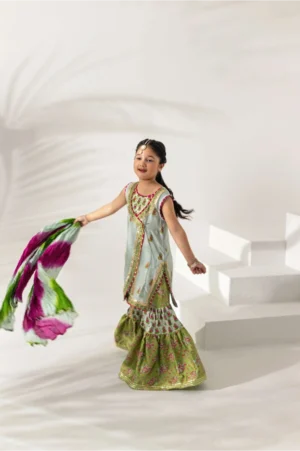 Sea Green Angrakha