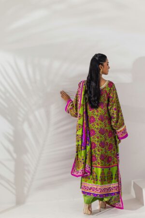 Chartreuse & Magenta Vibrant Printed Drape Set