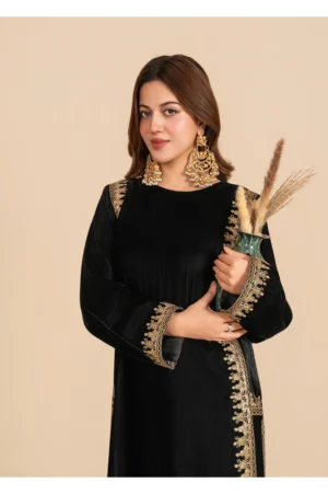 Stillness Black Velvet Dress