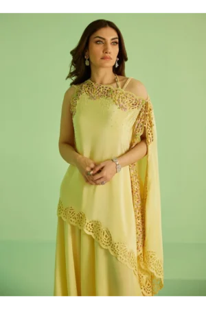 Solenne Shirt And Drape Dupatta With Pants