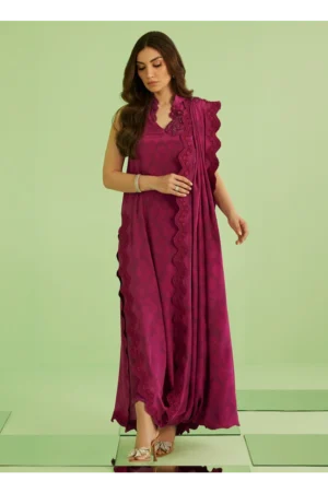 Lilia Long Shirt With Drape Dupatta