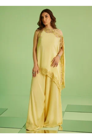 Solenne Shirt And Drape Dupatta With Pants