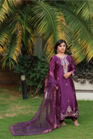 3-Piece Premium Sheesha Silk Suit