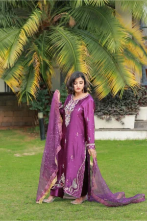 3-Piece Premium Sheesha Silk Suit