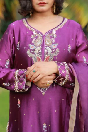 3-Piece Premium Sheesha Silk Suit