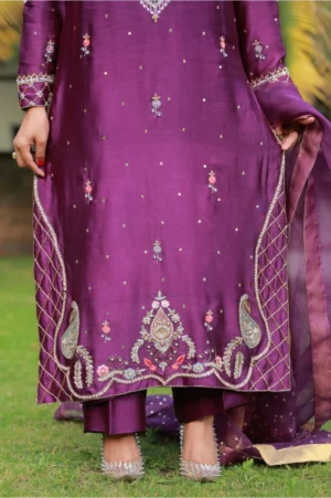 3-Piece Premium Sheesha Silk Suit