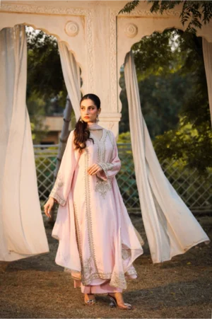 3-Piece Premium Sheesha Silk Suit (Pink)