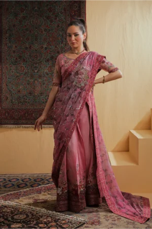 Rosewood Zari Fusion Saree