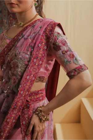 Rosewood Zari Fusion Saree
