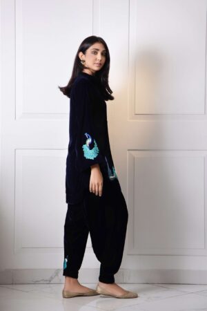 Xyrene Navy Blue Velvet