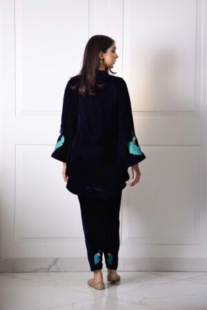 Xyrene Navy Blue Velvet
