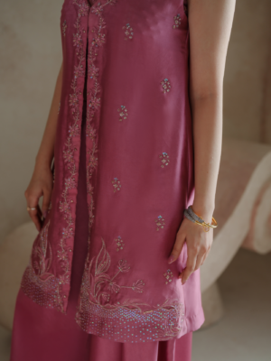 Candy Pink Sheesha Silk Two Piece