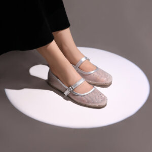 Crystal Glam Mary Jane (Champagne Silver)