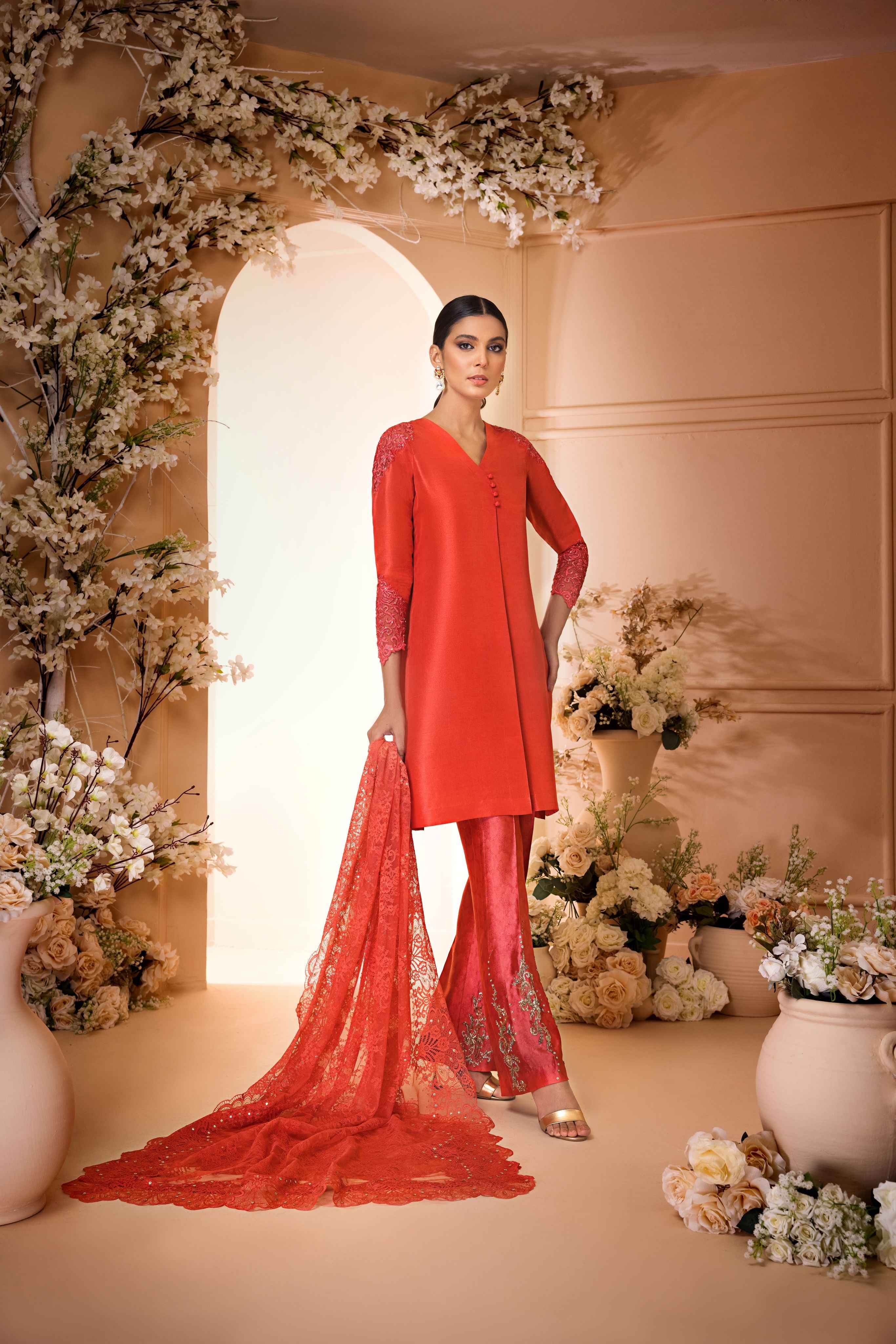 Deep Salmon Rawsilk