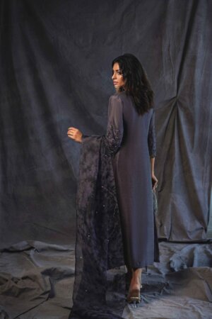 Dusky Charcoal Rawsilk