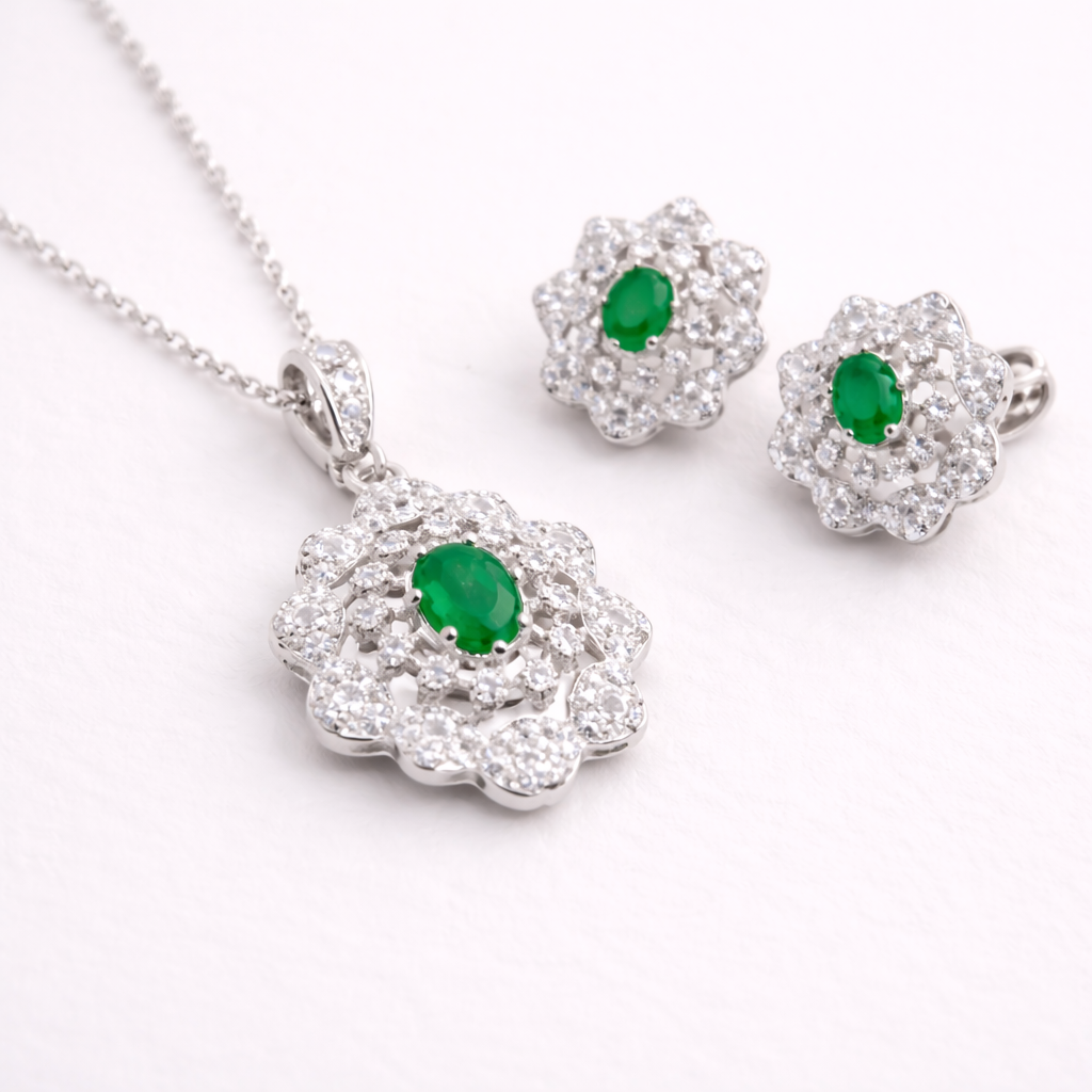 Emerald Bloom Pendant – JBB1025PD - Image 2