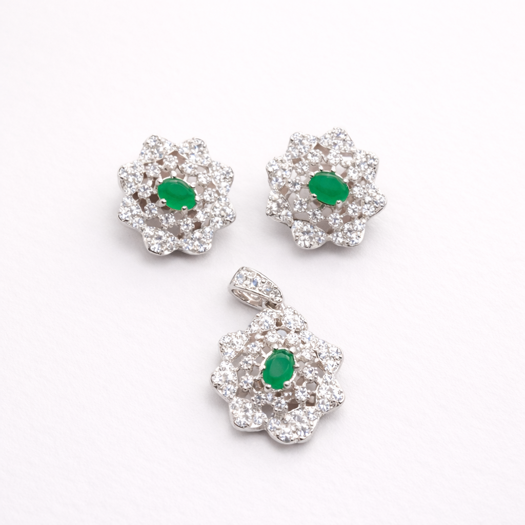 Emerald Bloom Pendant – JBB1025PD - Image 3