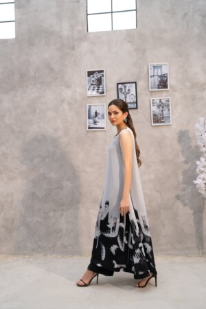 Featherstroke Long Dress