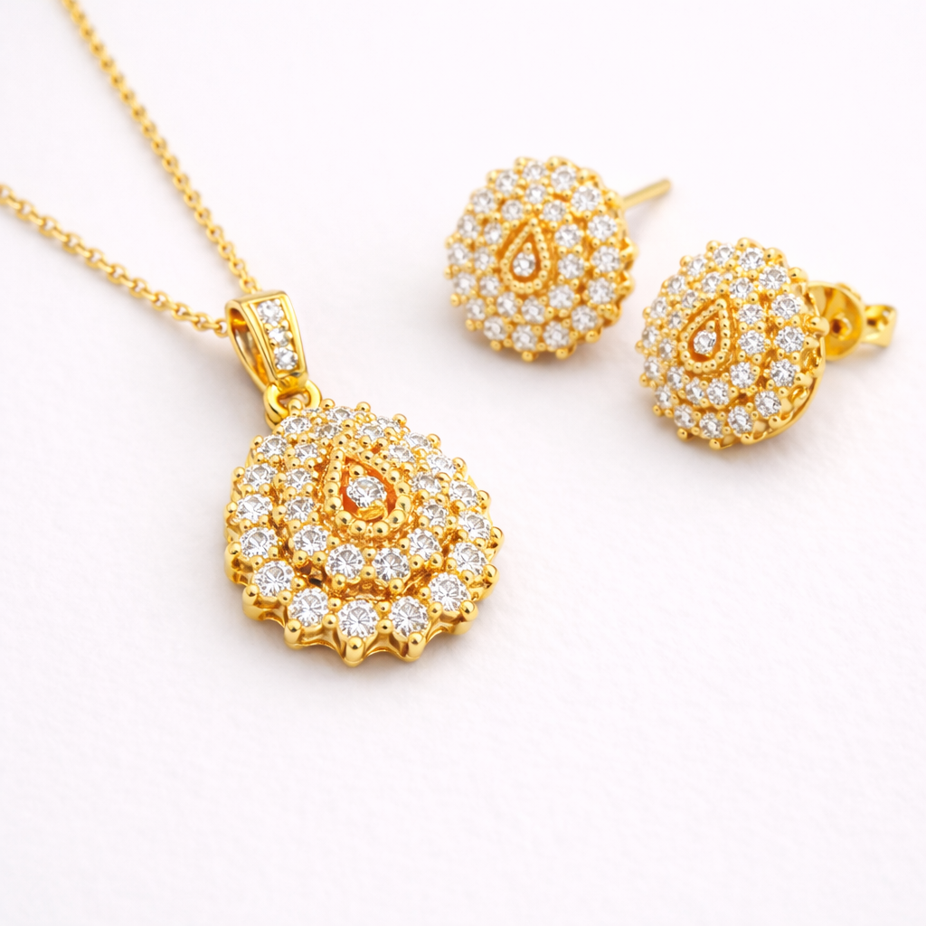 Golden Paisley Pendant – JBB1026PD - Image 2