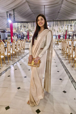 Ivory Aura Saree Drape Set