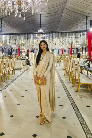 Ivory Aura Saree Drape Set