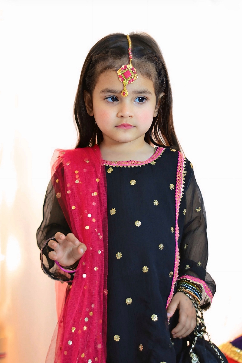 Mom4Little - Black Suit - Silk & Net - 3 Piece - Image 2