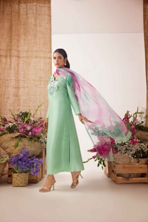 Sage Green Raw Silk